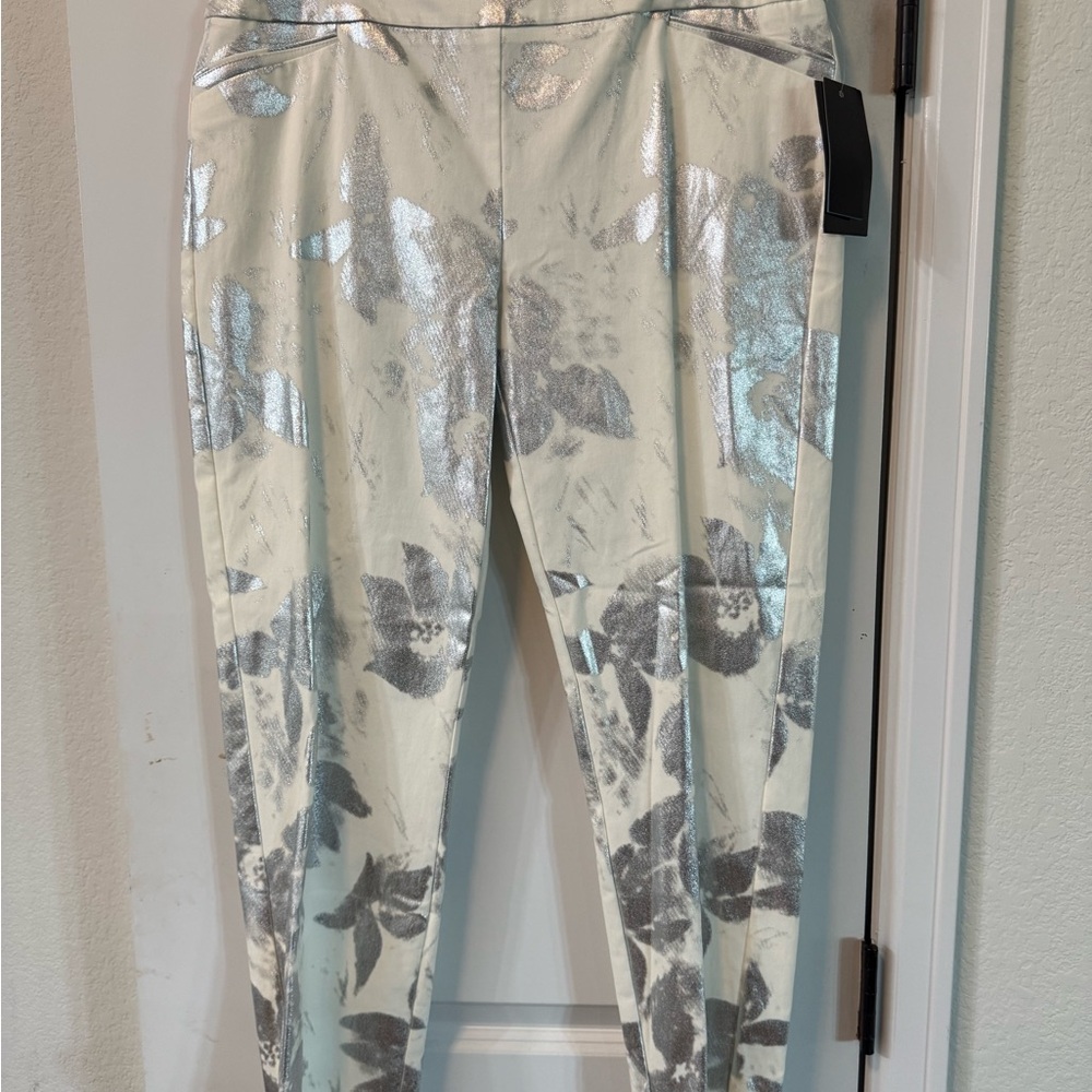Floral Metallic Pants
